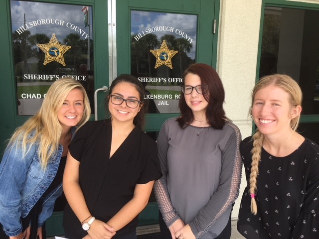Saint Leo criminal justice students visiting the Falkenberg Road Jail in Tampa, which is part of the Hillsborough County Sheriff's Office
